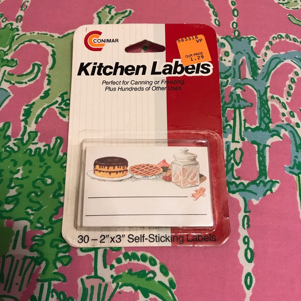 Conimar Kitchen Labels - White with pastry print